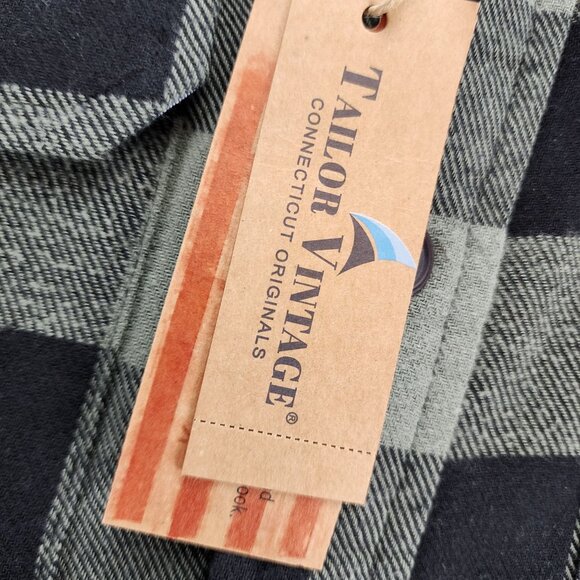 Tailor Vintage Jacket Mens Small Green Buffalo Check Sherpa Lined Shacket*NWT* - Picture 2 of 13